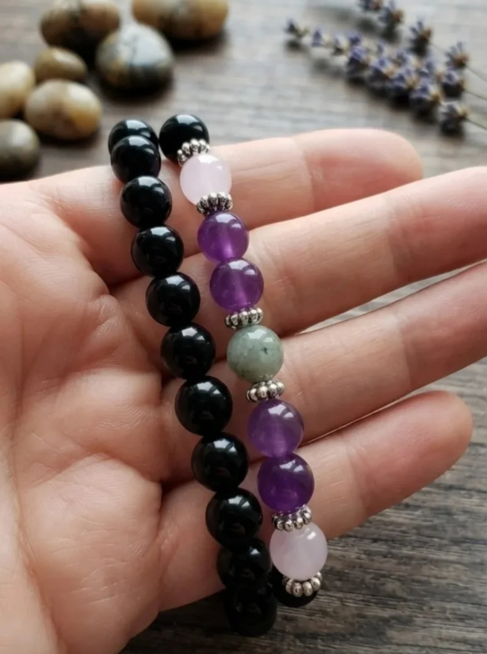 Conjunto 2 pulseras en piedra